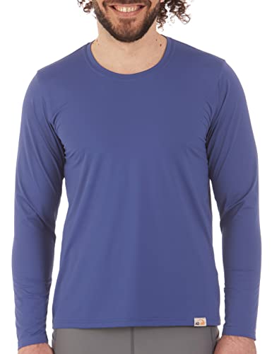 UV Free Langarm Shirt, Rundhals Herren (M, Blau) von iQ-UV