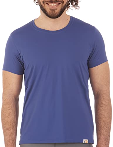 UV Free T-Shirt Herren, Rundhals (XXL, Blau) von iQ-UV