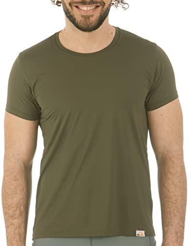 UV Free T-Shirt Herren, Rundhals (XXL, Olive) von iQ-UV