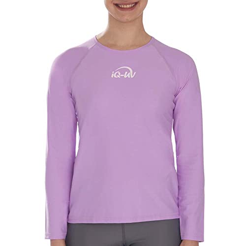 iQ-UV Sportshirt Damen Langarm Purple XXL – Elastisches UV Shirt für Damen für Wasser & Sport – Rash Guard mit UV-Schutz – Langarm Sportshirt für Frauen – Ideal zum Sport Machen oder Schwimmen von iQ-UV
