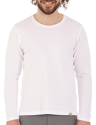 UV Wave Langarm Shirt, Rundhals Herren (M, Weiß) von iQ-UV