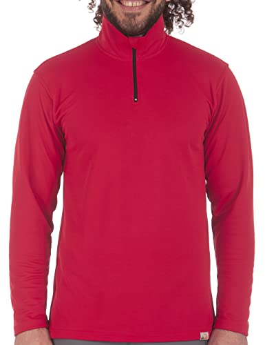UV Zip Up Shirt Herren Langarm (L, Rot) von iQ-UV