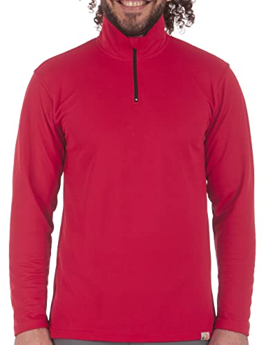 UV Zip Up Shirt Herren Langarm (M, Rot) von iQ-UV