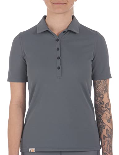iQ-UV Damen Poloshirt Kurzarm Grau M – Sport Poloshirt für Damen mit UPF 50+ UV-Schutz – TÜV Zertifiziert – funktionales Polo Shirt aus nachhaltigem Stoff – Perfekt zum Sport von iQ-UV