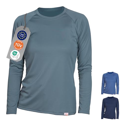 iQ-UV Damen Sonnenschutz Shirt Langarm Extra Cool 2.0 iQ-Company (DE/NL/SE/PL, Alphanumerisch, M, Regular, Regular, Grau) von iQ-UV