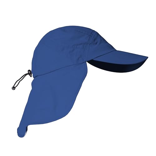iQ-UV Schutz Kappe mit Nackenschutz Unisex Blau 55-61cm – Sonnenschutz Kappe mit UPF 50+ Schutz Tüv geprüft – Atmungsaktive Cap mit Nackenschutz für Herren und Damen – Mütze mit Schutz für Nacken von iQ-UV