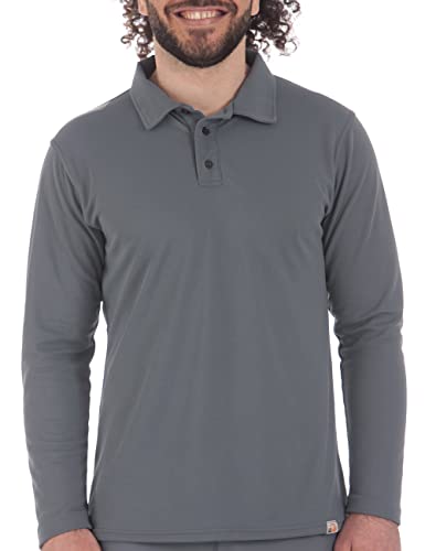 iQ-UV Herren Langarm Polo Shirt, Dunkelgrau 4XL von iQ-UV