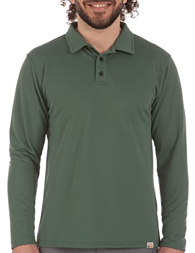 iQ-UV Herren Langarm Polo Shirt, Grün XL von iQ-UV