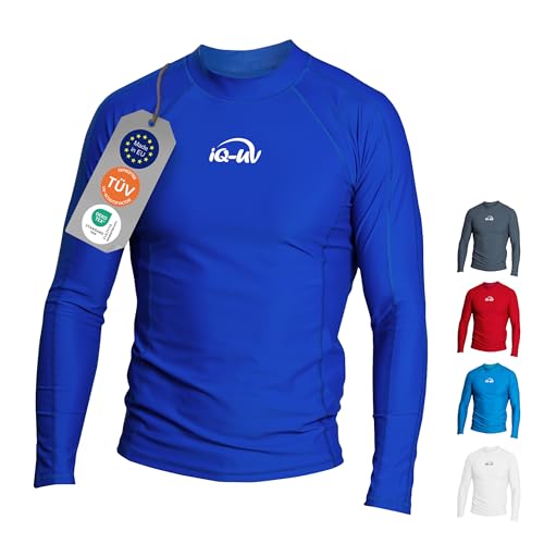 iQ-UV Shirt Herren Langarm Slim Fit Blau XL – Rashguard für Herren mit Sonnenschutz zum Schwimmen, Surfen & Wassersport – Schwimmshirt für Herren – Atmungsaktiv und schnelltrocknend von iQ-UV