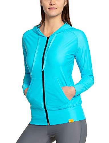 iQ-UV Leichte Sportjacke für Damen Türkis 3XL – UV-Schutz Laufjacke für Damen speziell für Sommer mit UPF 50+ – Bequeme Walk Jacke hochelastisch, atmungsaktiv & schnelltrocknend von iQ-UV