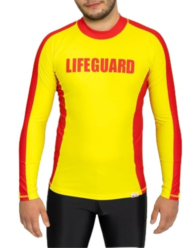 iQ-UV Lifeguard Shirt UPF 50+ nachhaltig Rettungsschwimmer Uniform (DE/NL/SE/PL, Alphanumerisch, 3XL, Regular, Regular, Rot-Gelb) von iQ-UV
