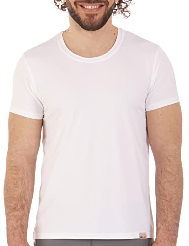 iQ-UV Shirt für Herren Weiß L – Funktionsshirt für Herren mit UV Schutz UPF 50+ TÜV geprüft – Hochwertiges Sportshirt – ideal zum Joggen, oder Wandern – atmungsaktiv und schnelltrocknend von iQ-UV