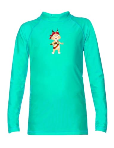 iQ-UV Shirt für Kinder Langarm Eva 116/122 Grün – UV-Schutz Badeshirt für Jungen & Mädchen mit UPF 50+ TÜV geprüft – UV Schutzkleidung für Kinder aus recyceltem Material – Schwimmshirt von iQ-UV