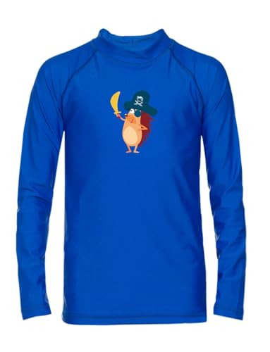 iQ-UV Shirt für Kinder Langarm Igelchen 104/110 Blau – UV-Schutz Badeshirt für Jungen & Mädchen mit UPF 50+ TÜV geprüft – UV Schutzkleidung für Kinder aus recyceltem Material – Schwimmshirt von iQ-UV