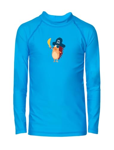 iQ-UV Shirt für Kinder Langarm Igelchen 104/110 Türkis – UV-Schutz Badeshirt für Jungen & Mädchen mit UPF 50+ TÜV geprüft – UV Schutzkleidung für Kinder aus recyceltem Material – Schwimmshirt von iQ-UV