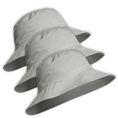iQ-UV Sonnenhut für Herren & Damen 3 er Pack 55-61cm – UPF 50+ TÜV geprüft – leichter & atmungsaktiver Sonnenschutz Hut mit UV Schutz 50 aus recycelten Materialien – Fischerhut für Outdoor-Aktivitäten von iQ-UV