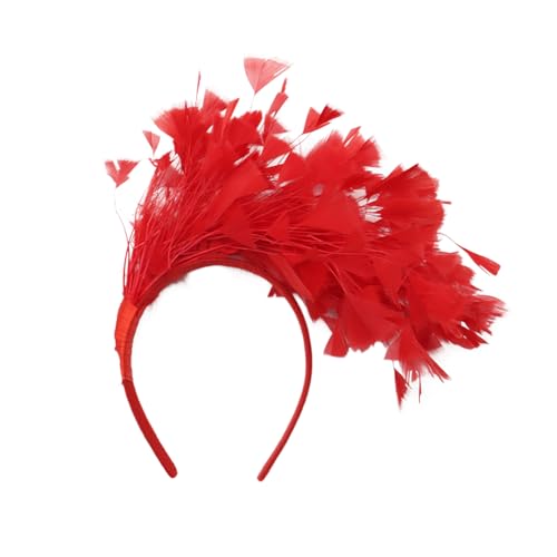 Feder Haarreif mit Künstlichen Blumen, 20er Jahre Haarschmuck Cosplay Haarband Feder Haarreif Kopfbedeckung Retro Stirnband Haarreif Feder für Frauen Teeparty Cocktails Hochzeiten Teepartys von iSpchen