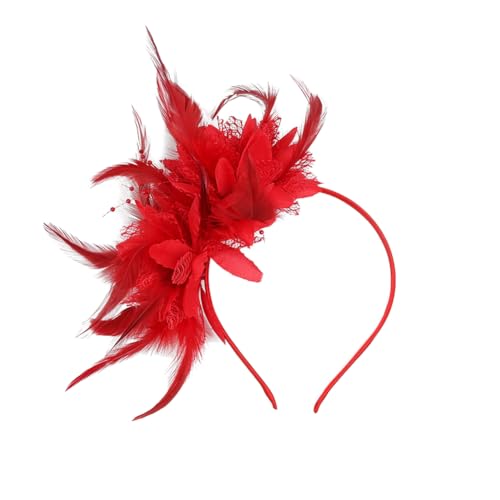 Feder Stirnband Fascinator Stirnbänder Retro Stirnband Haarreif 20er Jahre Haarschmuck Cosplay Haarband Feder Haarreif Kopfbedeckung für Frauen Hochzeit Teeparty Kopfbedeckung Cocktailparty von iSpchen