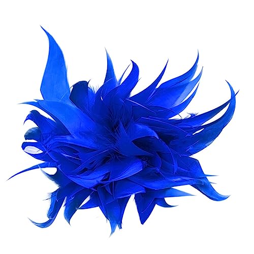 Federbrosche Haarklammer Corsage, iSpchen Haarschmuck Mädchen Damen Brusttaschenbrosche, Party Corsage Kopfschmuck Kleidung Performance Requisiten,Dunkelblau von iSpchen
