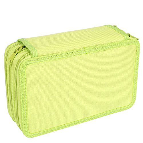 Mäppchen Reissverschluss,iSpchen Mäppchen Multi Layer DREI Schicht Design einfach Mädchen Bleistift Multicolor Pinsel Tasche Fruchtgrün EINWEG von iSpchen