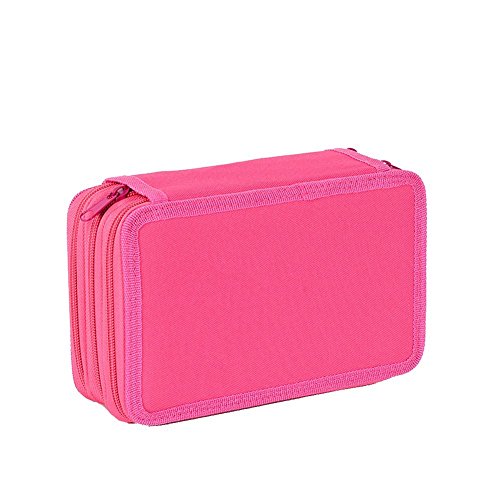 Mäppchen Reissverschluss,iSpchen Mäppchen Multi Layer DREI Schicht Design einfach Mädchen Bleistift Multicolor Pinsel Tasche Rose Rot EINWEG von iSpchen