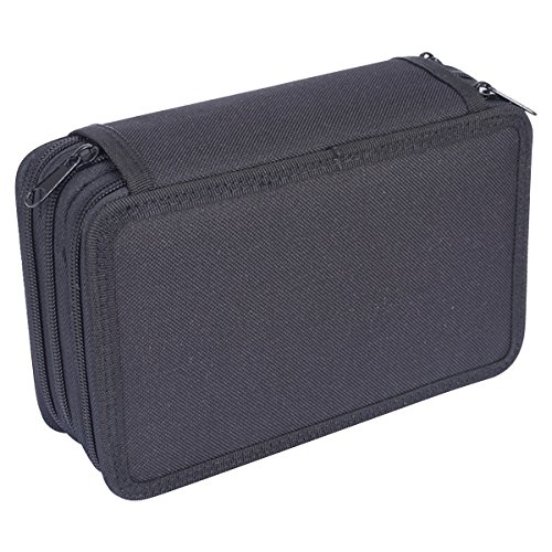 Mäppchen Reissverschluss,iSpchen Mäppchen Multi Layer DREI Schicht Design einfach Mädchen Bleistift Multicolor Pinsel Tasche Schwarz EINWEG von iSpchen