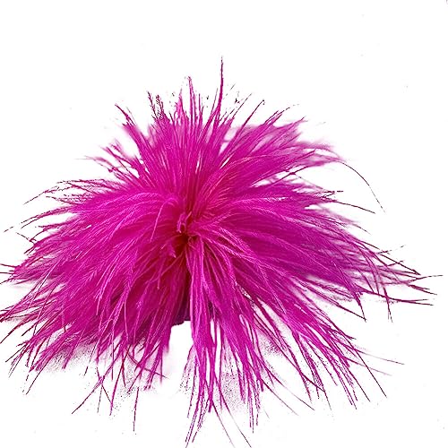 Modische Feder Brosche, iSpchen flauschige Feder Haarschmuck Straußenfeder Schmücken Zubehör für Haarspangen Mädchen Brosche Frauen Party Strand Haarschmuck Anstecknadel, Rosenrot von iSpchen