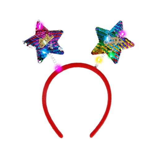 Weihnachts Stirnband mit LED Weihnachtsbaum Geweih Haarreif Weihnachts Santa Kopfschmuck Weihnachtsgeweih Haarbänder mit LED Weihnachtsmann Kopfbedeckung Geweih Stirnband Kopfbedeckung mit LED von iSpchen