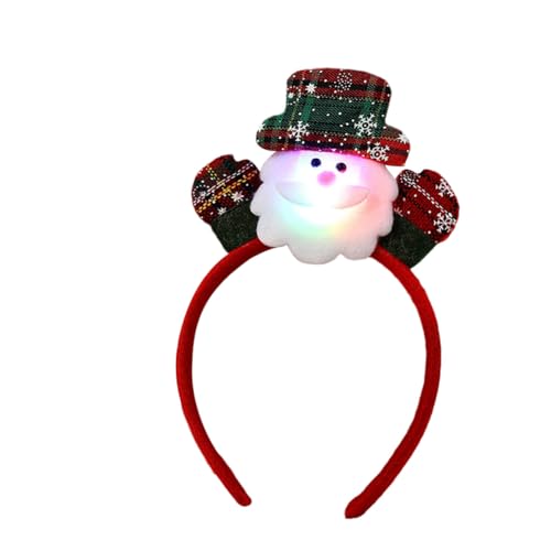 Weihnachts Stirnband mit LED Weihnachtsmann Haarreif Lustige Geweih Haarreif Schneemann Haarbänder mit LED Kopfbedeckung Stirnband Rentier Geweih Headbands mit LED für Weihnachten Halloween von iSpchen