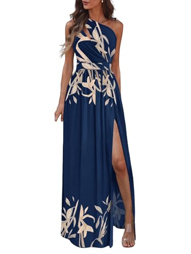 iSpchen,Frauen Kleid Voll Swing Rock Sommerkleid Ärmellos Asymmetrisch Lang Stil,Blau M von iSpchen