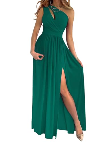 iSpchen,Frauen Kleid Voll Swing Rock Sommerkleid Ärmellos Asymmetrisch Lang Stil,Grün XL von iSpchen