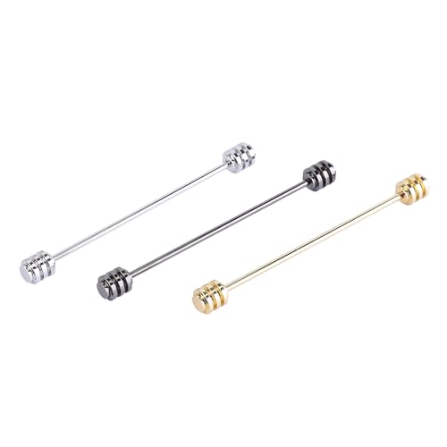 iSpchen 3 Pcs Krawatte Kragen Pin Kragennadel Herren Krawatte Kragen Pin Hemdkragennadel Weiß Silber + Gold + Dunkelschwarz für Valentinstag,Party,Meeting,Hochzei,#01 von iSpchen