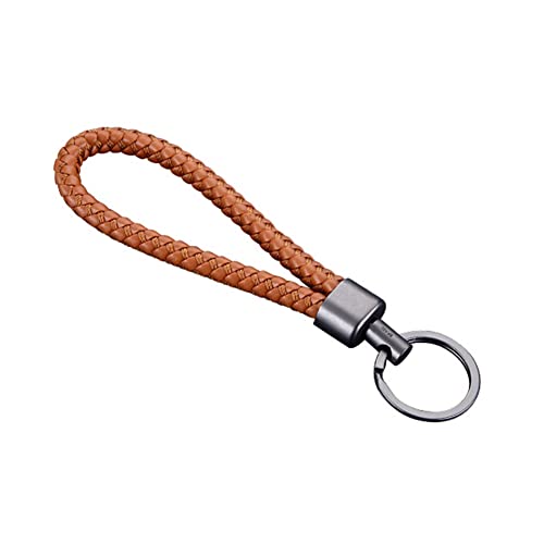 iSpchen Autoschlüsselanhänger Schlüsselring Geflochtene Leder Schlüsselband Kurz Schlüsselkette Personalisiert Schlüsselanhänger Anhänger Autoschlüssel Keyring für Männer und Frauen,14,5cmx2,8cm von iSpchen