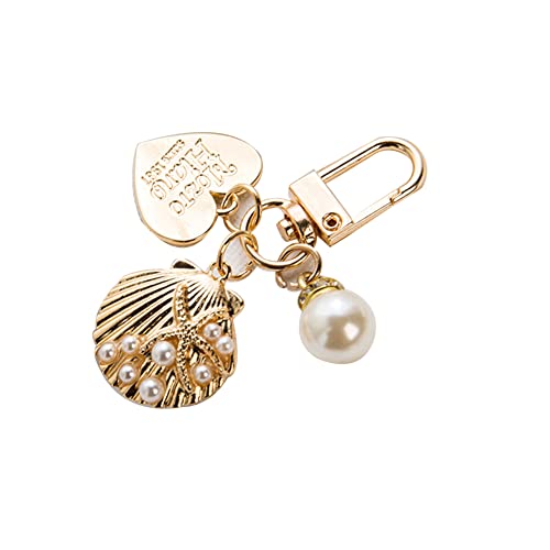 iSpchen Bling glitzer Schlüsselanhänger Personalisierte Muschel Perle Herz Schlüsselbund Anhänger Schlüsselringe Taschenanhänger Keychain Tasche Dekoration Anhänger Schlüssel Organizer von iSpchen