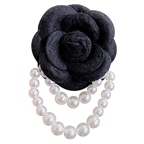 iSpchen Blumen Brosche für Frauen Mädchen Ansteckblume elegante Kamelien Perlen Brosche Anstecknadel Vintage Anstecker Pins Kleidung Broschen für Schals,Kleider,Anzüge,Hüte Blumen Corsage Pins von iSpchen