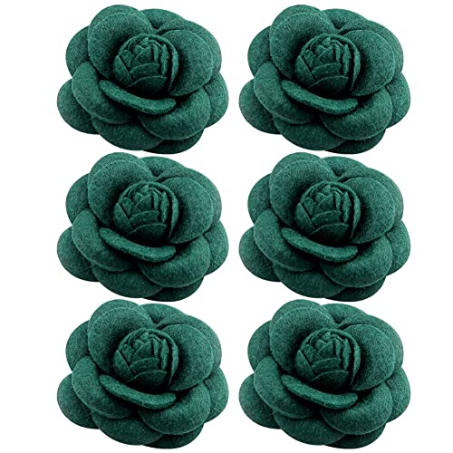 iSpchen Damen Brosche,6 Stück elegante Vintage Kamelien Blumen Broschen Ansteckblume Haarspangen Blumen Corsage Pins Haarschmuck Kleidung Dekorative Anstecknadel für Kleider,Hüte Anstecker Kragen von iSpchen