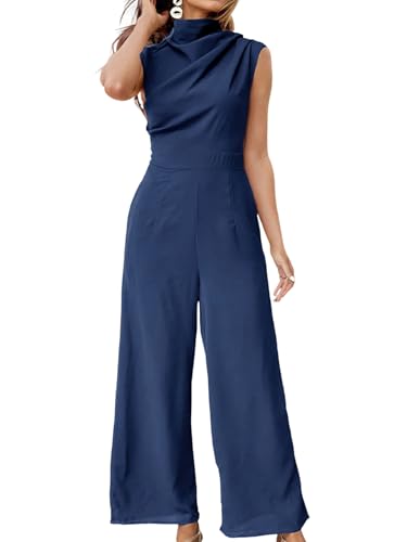 iSpchen Damen Jumpsuit Pendler-Body Sommer Release Ärmellos Gerades Bein von iSpchen