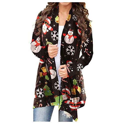 iSpchen Damen Weihnachtsjacke Cardigan Lässige Langarm Bedruckte Top Winter- und Herbstkleidung von iSpchen
