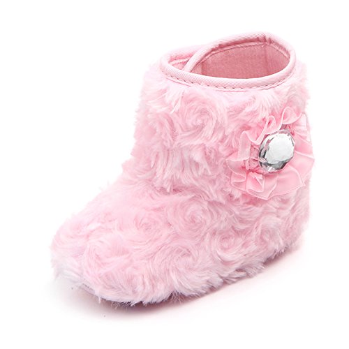 iSpchen Kinder Stiefel, Winterschuhe,Baby Weiche Warme Schuhe,Rutschfeste Kleinkind Schuhe,Kurze Baumwollstiefel Für Mädchen Rosa EINWEG von iSpchen