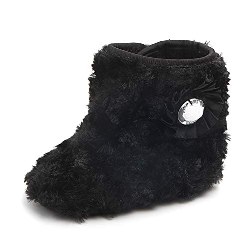 iSpchen Kinder Stiefel, Winterschuhe,Baby Weiche Warme Schuhe,Rutschfeste Kleinkind Schuhe,Kurze Baumwollstiefel Für Mädchen Schwarz EINWEG von iSpchen