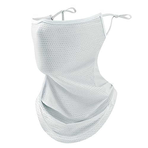 iSpchen Multifunktionstuch Herren Sonnenschutz Gesichtsmaske atmungsaktive Schlauchschal Halstuch UV-Schutz Gesichtsmaske mit Ohrschlaufen Outdoor Radfahren Angeln für Männer und Frauen,Weiß von iSpchen