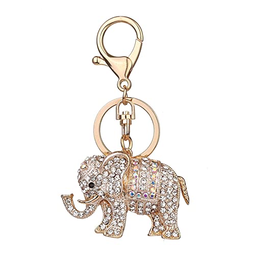 iSpchen Schlüsselanhänger Personalisiert Bling Strass Elefant Auto Schlüsselband Damen Charm Schlüsselanhänger Key Organizer Schlüsselringe Geldbörse Dekoration anhänger Taschenanhänger von iSpchen