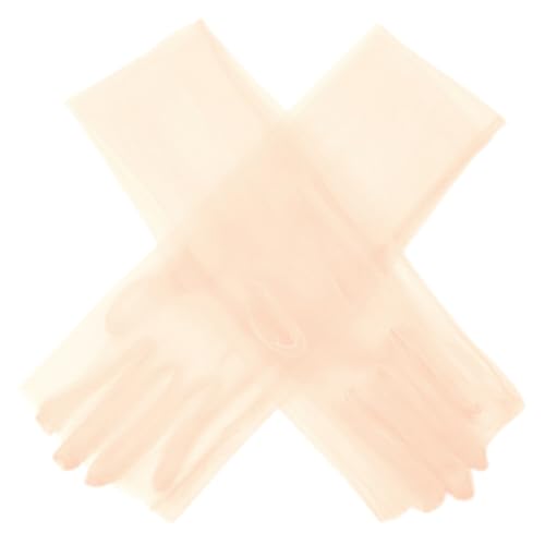 iSpchen Transparent Tüll Braut Handschuhe Damen Lange Tüllhandschuhe Durchsichtige Hochzeit Handschuhe Damenhandschuhe Lange Handschuhe für Hochzeiten Opern Dinnerpartys Prom, Sekt von iSpchen