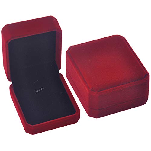 iSuperb 2pcs Schmuckdose für Hochzeit Samt Geschenkbox für Ringe Halskette Ohrhänger Verlobungs Ring Jewelry Gift Box (Anhänger-Box) von iSuperb