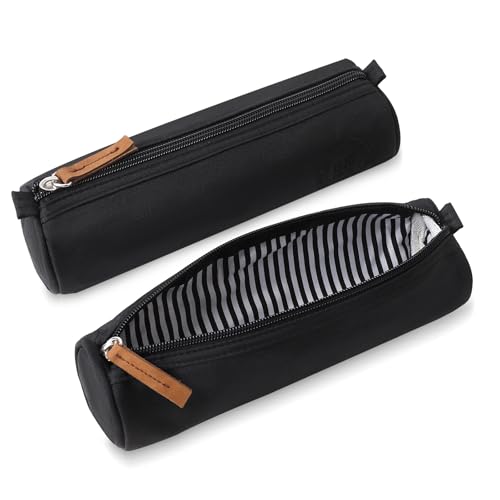 iSuperb Federmäppchen Klein Mäppchen Teenager Stiftetasche Stiftemappe Unisex Federtasche Pencil Case Schulmäppchen für Schule Universität Kosmetik Make up(Schwarz) von iSuperb