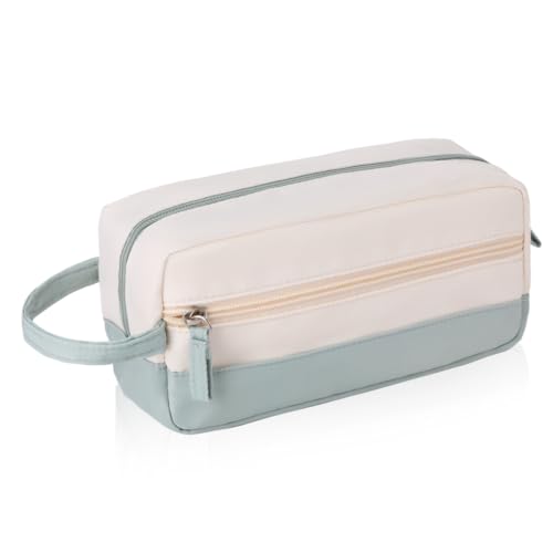 iSuperb Federmäppchen Mädchen Mäppchen Jungen Studenten Federmappe Unisex Stifte Organizer Kosmetiktasche klein Leinen Federtasche für Damen Einschulung Geschenk Schulsachen (grün) von iSuperb