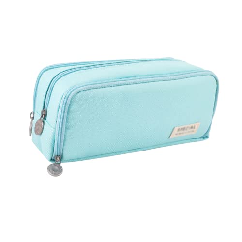 iSuperb Federmäppchen Teenager Mädchen Mäppchen Pencil Case Federtaschen Etui Stifte 3 Fach,Große Kapazität Mäppchen,Mäppchen Reißverschluss Tasche,für Schule & Büro (Blau) von iSuperb