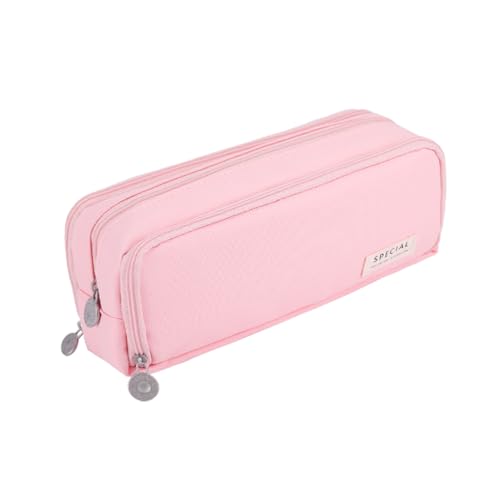 iSuperb Federmäppchen Teenager Mädchen Mäppchen Pencil Case Federtaschen Etui Stifte 3 Fach,Große Kapazität Mäppchen,Mäppchen Reißverschluss Tasche,für Schule & Büro (Rosa) von iSuperb