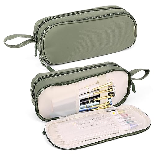 iSuperb Große Kapazität Federmäppchen Dual Zipper Layer Closure Pencil Pouch Tragbare Schreibwaren Stift Tasche für Büro Reise Halter Box von iSuperb