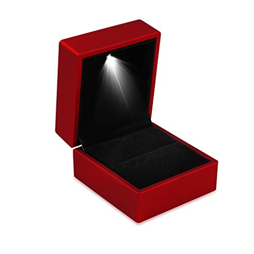 iSuperb Light LED-Ringe Box Schmuckschatulle Ohrringe Anhänger Ring Geschenkbox Verlobung Ehering Boxen Schmuck Display Verpackung Organizer Fall (Ringe Box) von iSuperb